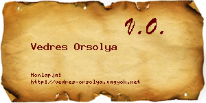 Vedres Orsolya névjegykártya